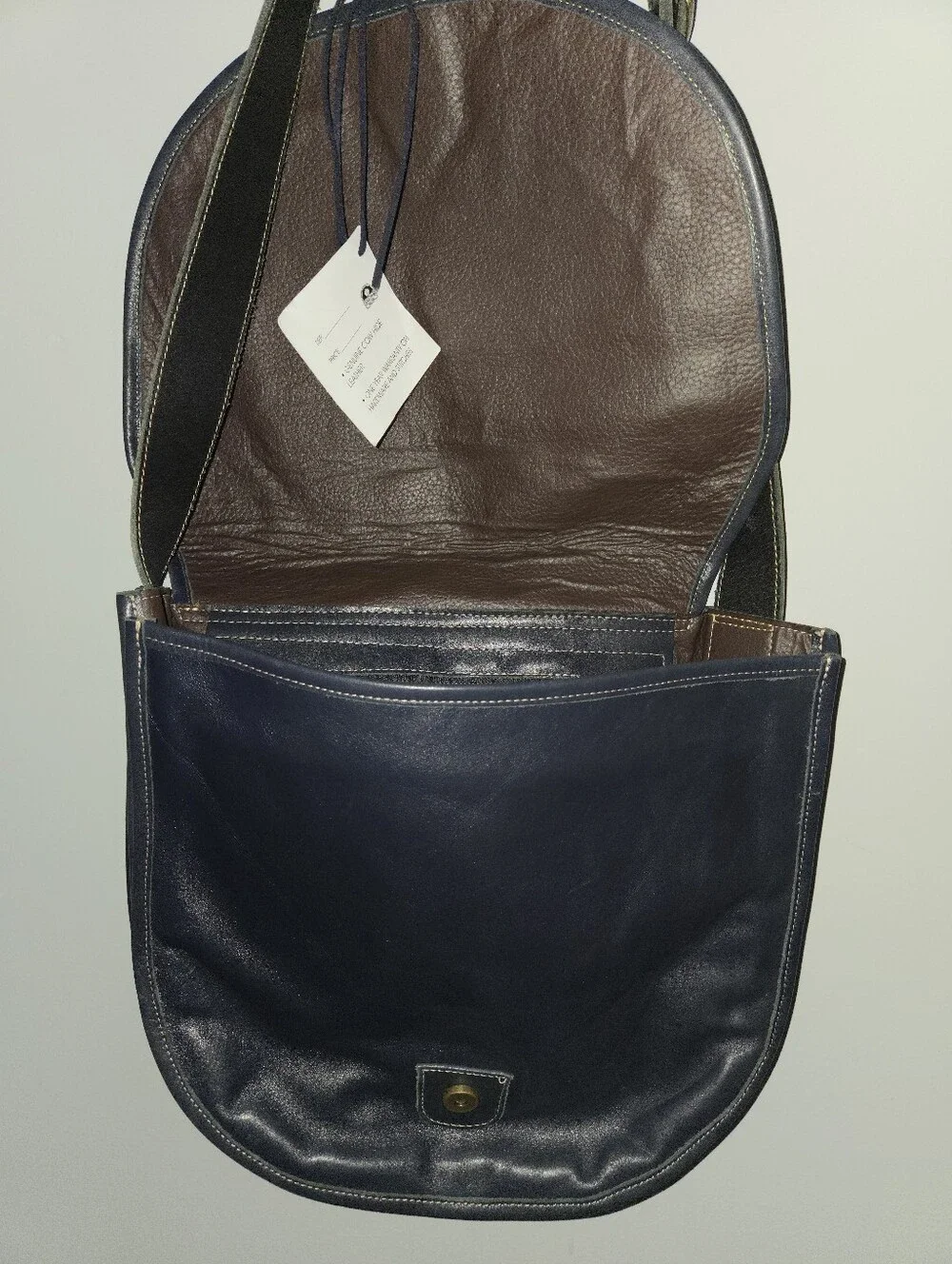 Charlie Leather Crossbody Bag in Dark  Blue